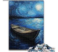 Puzzle da 1000 pezzi "Canoa nel cielo notturno" per adulti e adolescenti, per ammazzare il tempo durante le vacanze e migliorare l'amore tra coppie (26x38cm)