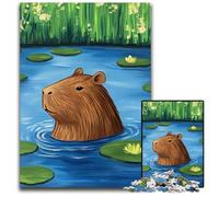 Puzzle da 1000 pezzi Capibara of The Pond, puzzle di cartone, giochi educativi, migliora l'amore tra coppie dai 14 anni in su, 26x38cm