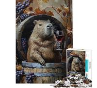 Puzzle da 1000 pezzi Capibara Wine Connoisseur Attività divertenti a casa Sfida difficile Gioco impossibile per e dai 14 anni in su (38x52cm)
