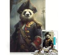 Puzzle da 1000 pezzi Capitan Panda il marinaio, giocattolo antistress, divertente e spiritoso, adatto per la decorazione della scrivania 38x52cm