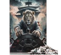 Puzzle da 1000 pezzi, Capitano al timone, leone, puzzle per adulti, difficoltà: puzzle, gioco educativo, giocattolo, decorazione per la famiglia, 1000 pezzi (75x50 cm)