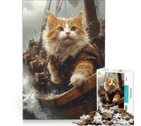 Puzzle da 1000 pezzi "Capitano Gatto e Ciurma di Topi", gioco rompicapo, allena la mente e la manualità, ideale come decorazione da scrivania 50x75cm