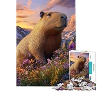 Puzzle da 1000 pezzi "Capybara in Bloom" Gioco educativo giocattolo avvincente per coltivare la pazienza ottimo regalo di compleanno (dimensioni 38x26cm)