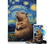 Puzzle da 1000 pezzi "Capybara Notte Stellata" - Incastro perfetto,gioco artistico che stimola la mente,ideale per il relax e come decorazione natalizia da parete (38x26cm)