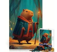 Puzzle da 1000 pezzi "Capybara Wizard in the Forest" per adulti, attività cerebrale rilassante e divertente, taglio preciso, regalo di Natale ideale (38x26cm)