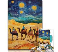 Puzzle da 1000 pezzi "Carovana del deserto con cammelli" per adulti, giocattolo educativo intellettuale decomprimente, regalo di compleanno, regali, arte murale 50x75cm