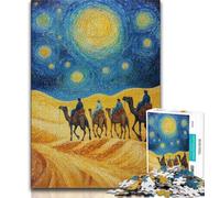 Puzzle da 1000 pezzi "Carovana nel deserto con cammelli" per adulti e adolescenti, sfida difficile e antistress, ideale come regalo per tutta la famiglia (50x75cm)