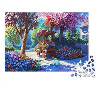 Puzzle da 1000 pezzi "Carrello da giardino primaverile", percorso da giardino colorato per adulti, gioco educativo, bella decorazione, difficile, stimolante, regalo di compleanno, 38x26cm/1000pcs
