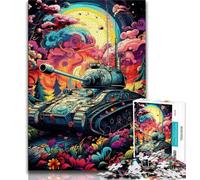 Puzzle da 1000 pezzi "Carri armati colorati" per adulti e adolescenti, gioco stimolante, ideale come regalo per tutta la famiglia (38x26cm)