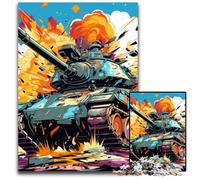 Puzzle da 1000 pezzi "Carro armato colorato", puzzle difficile per adulti e adolescenti, serata di giochi in famiglia, idea regalo stimolante per il cervello, 26X38CM/10,23x14,96 pollici.