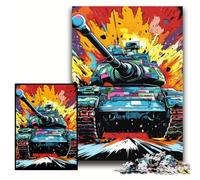 Puzzle da 1000 pezzi "Carro armato d'arte colorato" Puzzle difficili per adulti 50x75cm Regalo perfetto per le feste di Natale, Halloween, Pasqua, Capodanno