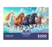 Puzzle da 1000 pezzi "Carrozza al chiaro di luna", cavalli che corrono nel cielo, giochi educativi per adulti, decorazioni per la casa, regali di compleanno difficili e stimolanti, 52x38 cm