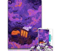 Puzzle da 1000 pezzi "Carrozza di zucca di Halloween" per adulti e adolescenti, gioco stimolante, giocattoli, ogni pezzo è unico, gioco stimolante e divertente per tutta la famiglia, 38x26cm