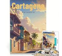 Puzzle da 1000 pezzi "Cartagena, città murata, orizzonte tranquillo", giocattolo fai-da-te, sfida impegnativa, con pezzi di forma casuale completamente ad incastro 38x26cm