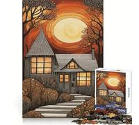 Puzzle da 1000 pezzi "Casa d'autunno al tramonto" - Pensiero chiaro, passatempo tranquillo, bordi precisi, sorpresa festiva (38x52cm)
