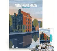 Puzzle da 1000 pezzi Casa di Anna Frank, decorazione da parete, sfida impegnativa, compleanno e Natale 38x52cm