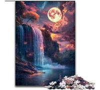 Puzzle da 1000 pezzi "Cascata al chiaro di luna" Puzzle da 1000 pezzi per adulti, giochi e regali educativi impossibili per la decorazione della casa (dimensioni 26x38cm)