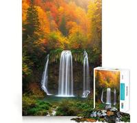 Puzzle da 1000 pezzi: Cascata autunnale nella foresta,Natura,Gioco di precisione,Divertimento cognitivo,Divertimento a tempo lento,Gioco artistico per compleanno (38x52cm)
