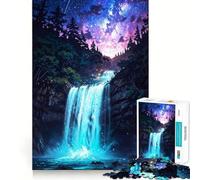 Puzzle da 1000 pezzi Cascata celeste sotto un cielo stellato Gioco di precisione e divertente che stimola la mente Gioco rilassante Regalo di Natale (38x26cm)