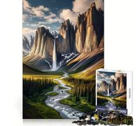 Puzzle da 1000 pezzi "Cascata nella foresta" per adulti e ragazzi, ideale per l'allenamento mentale, il tempo libero consapevole, il taglio uniforme e le sorprese di compleanno (50x75cm)