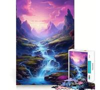 Puzzle da 1000 pezzi "Cascata nella foresta" per adulti,gioco di abilità mentale,taglio laser per un incastro perfetto,attività gratificante per le giornate di pioggia (38x26cm)
