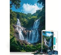 Puzzle da 1000 pezzi "Cascata nella foresta",sfida mentale,taglio di alta precisione,divertente passatempo (50x75cm)
