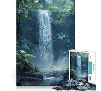 Puzzle da 1000 pezzi "Cascata nella giungla" per adolescenti, gioco intelligente, momento di condivisione, taglio liscio, lista dei desideri di Babbo Natale 38x26cm