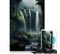 Puzzle da 1000 pezzi "Cascata nella giungla" per ragazzi, gioco di allenamento mentale, gioco di gruppo, taglio di precisione, regalo per le festività 38x26cm
