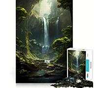 Puzzle da 1000 pezzi "Cascata nella giungla" per ragazzi, stimola la memoria, rilassante e divertente, con un design accattivante e una piacevole sorpresa 38x26cm