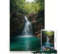 Puzzle da 1000 pezzi "Cascata Paradiso" per adolescenti, stimola la memoria, rilassa la mente, divertente, si incastra perfettamente, perfetto per Natale (38x26cm)