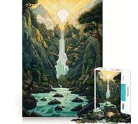 Puzzle da 1000 pezzi "Cascata Surreale" per adulti, rompicapo, gioco rilassante, taglio perfetto, regalo memorabile 50x75cm
