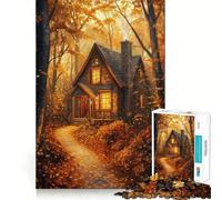 Puzzle da 1000 pezzi "Casetta autunnale",taglio liscio,gioco di logica,regalo,momento di relax,opera d'arte natalizia (38x26cm)