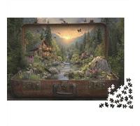 Puzzle da 1000 pezzi "Casetta di montagna", "Valle di montagna, alba", per adulti dai 12 anni in su, gioco educativo, decorazione per la casa,difficoltà, di compleanno. 52x38 cm