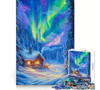 Puzzle da 1000 pezzi "Casetta incantata invernale" per ragazzi, stimola la memoria, rilassa la mente, divertente, si incastra perfettamente, perfetto per Natale (38x26cm)