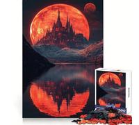 Puzzle da 1000 pezzi "Castello della Luna Rossa" per adulti, gioco per allenare la mente, morbido e rilassante, da assemblare, un regalo perfetto (38x52cm)