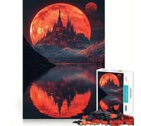 Puzzle da 1000 pezzi "Castello della Luna Rossa" per adulti, ideale per rafforzare la memoria, per un divertimento informale, con bordi netti e un design classico (38x26cm)