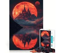 Puzzle da 1000 pezzi "Castello della Luna Rossa" per ragazzi, gioco di logica, momento di relax, taglio perfetto, lista dei desideri di Babbo Natale (50x75cm)