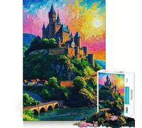 Puzzle da 1000 pezzi "Castello della Valle del Reno" per ragazzi, gioco di logica, divertimento in famiglia, bordi trasparenti, una piacevole sorpresa (38x26cm)
