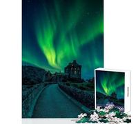 Puzzle da 1000 pezzi - Castello di Eilean Donan Aurora Decorazione per la casa Giocattoli Regali di compleanno Gioco educativo Allena il tuo cervello e le tue mani Dimensioni 38x26cm