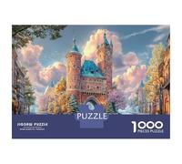 Puzzle da 1000 pezzi Castello Europeo Fantastico per famiglie, stile fiabesco difficile, regalo per uomini e donne dai 14 anni in su, 70x50cm
