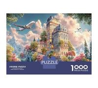 Puzzle da 1000 pezzi Castello Europeo Fiabesco per adulti, luce solare soffice, gioco decorativo educativo stimolante, regalo per ragazzi e ragazze, 52x38cm