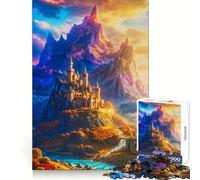 Puzzle da 1000 pezzi Castello illuminato dal sole delle cime mistiche per adulti, gioco di logica e stimolazione mentale, antistress, taglio preciso, 38x52cm
