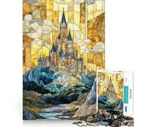 Puzzle da 1000 pezzi "Castello in vetro colorato" per ragazzi, gioco di abilità mentale, svago e divertimento, design e assemblaggio, regalo elegante 38x52cm
