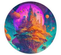 Puzzle da 1000 pezzi "Castello nello spazio" per adulti, puzzle rotondo da 1000 pezzi, sfida per la mente, attività educativa per adolescenti (dimensioni 67,5x67,5 cm)