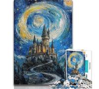 Puzzle da 1000 pezzi "Castello sotto le stelle" per adulti e ragazzi, difficile da completare ma divertente e umoristico regalo di compleanno, regali, decorazione da parete 50x75cm