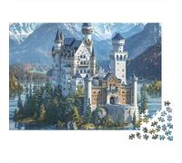 Puzzle da 1000 pezzi "Castello sull'isola", castello da fiaba in riva al lago per adulti, gioco educativo, bellissima decorazione, sfida di alta difficoltà, compleanno, 38x26cm