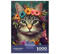 Puzzle Da 1000 Pezzi Cat Flowers 1 Puzzle Per Adulti Gioco Pratico Sfida Difficile Interazione Genitore-figlio 70x50cm/1000pcs