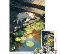 Puzzle da 1000 pezzi Cat Nap di The Lily Pond Decorazione per la casa Giocattoli Ottimo regalo per giochi Gioco pratico Lista dei desideri con Babbo Natale Dimensioni 38x52cm