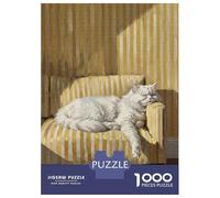 Puzzle Da 1000 Pezzi Cat Nap on Striped Chair Puzzle Per Adulti Giochi Rilassanti Sfida Difficile Divertimento A Casa Attività, 52x38cm/1000pcs