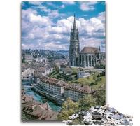 Puzzle da 1000 pezzi Cattedrale di Berna Svizzera 1000 pezzi per adolescenti, giochi educativi, decorazione per la casa, regalo di compleanno, regali, arte murale (50x75cm)